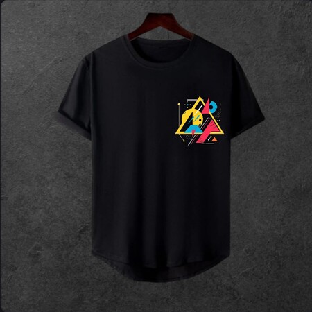 Oversize Modern Boy Pamuklu EtekKısmıOval T-shirt08